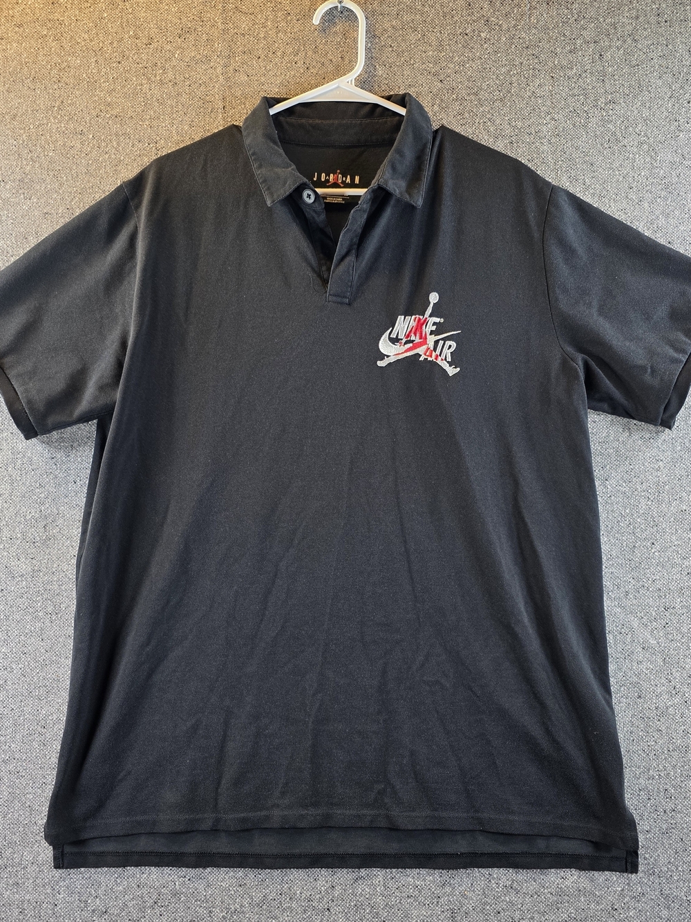 Jordan Nike Air Jumpman Men’s XL Black Embroidered Short Sleeve Polo Shirt